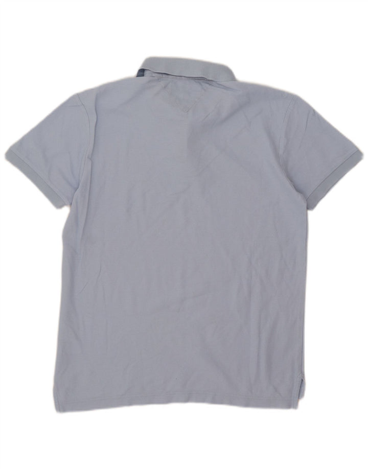 Cămașă polo Tommy Hilfiger pentru bărbați, bumbac albastru mediu