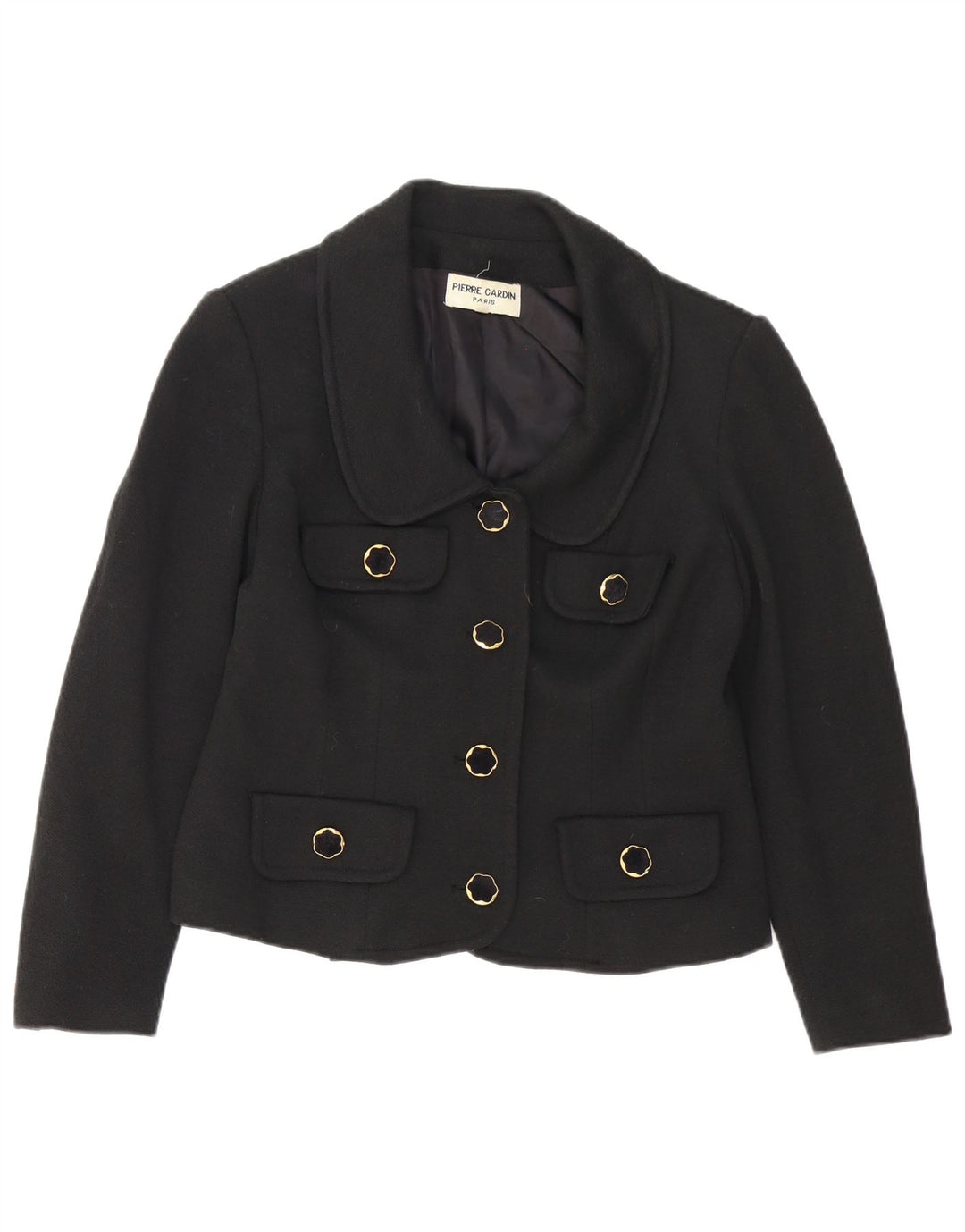 Jachetă Blazer pentru femei Pierre Cardin cu 4 nasturi IT 46 Lână mare neagră