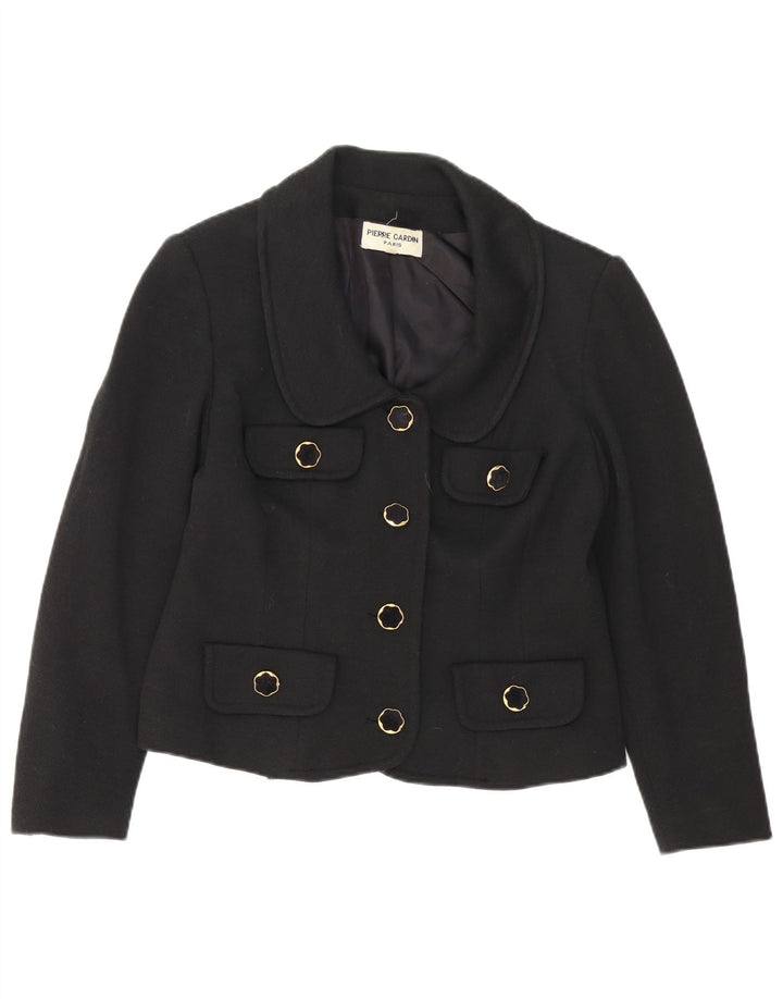 Jachetă Blazer pentru femei Pierre Cardin cu 4 nasturi IT 46 Lână mare neagră