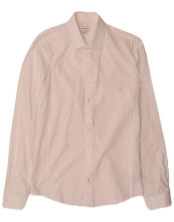Cămașă pentru bărbați Calvin Klein Extra Slim Fit Mărimea 39 15 1/2 Bumbac alb mediu