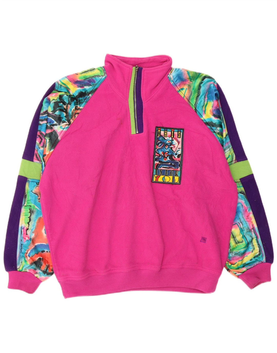 MASER M Pulover supradimensionat din lână cu grafică pentru femei EU 40 Roz mediu