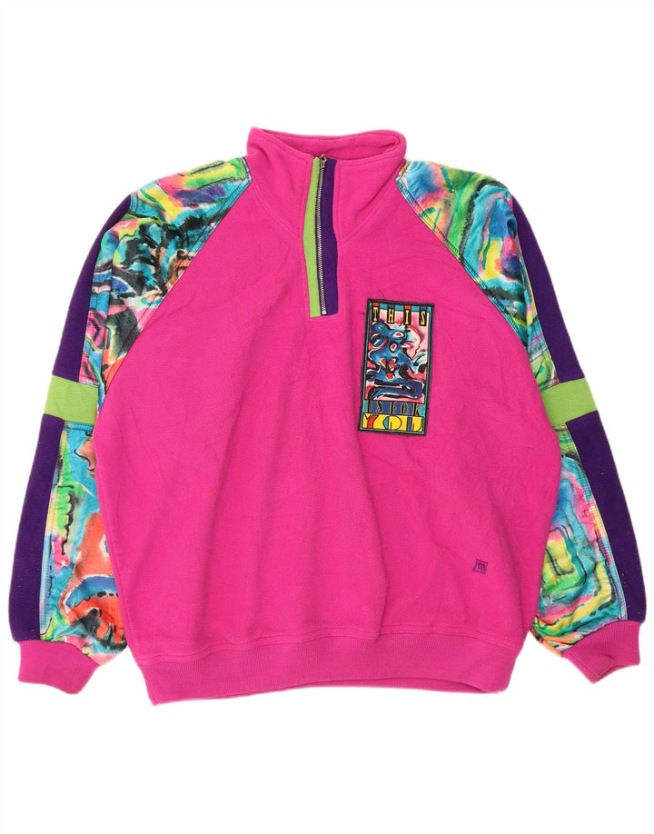 MASER M Pulover supradimensionat din lână cu grafică pentru femei EU 40 Roz mediu