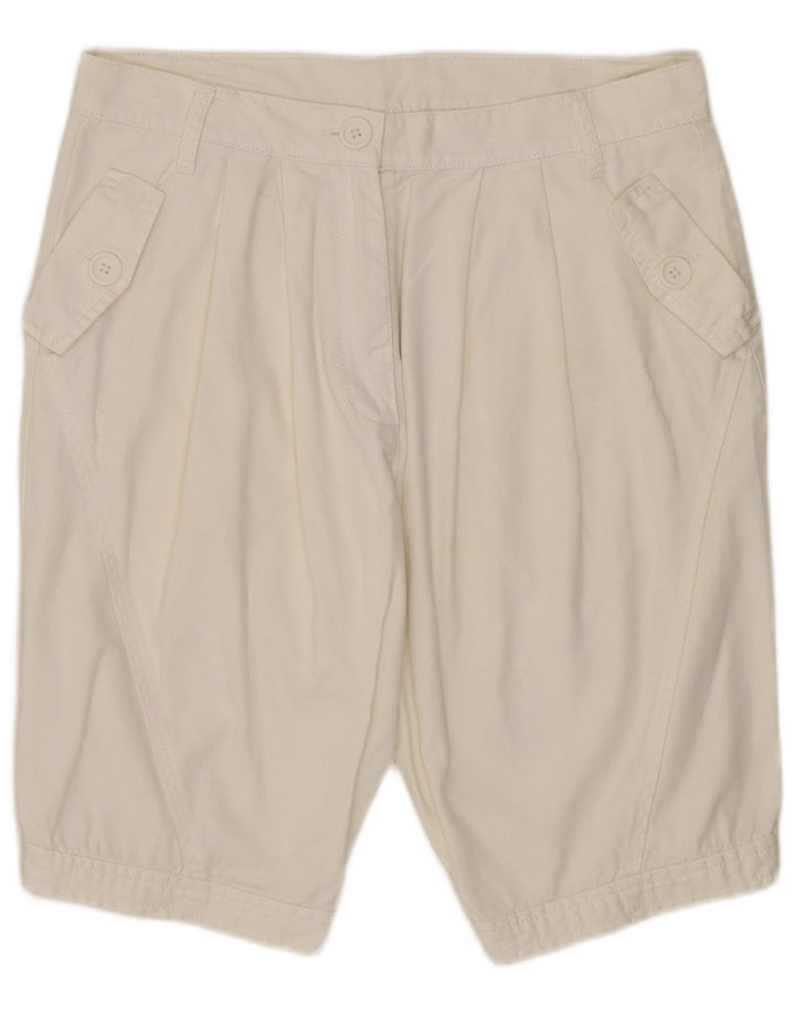 Pantaloni scurți chino pegged pentru femei Benetton W30 bumbac alb mediu