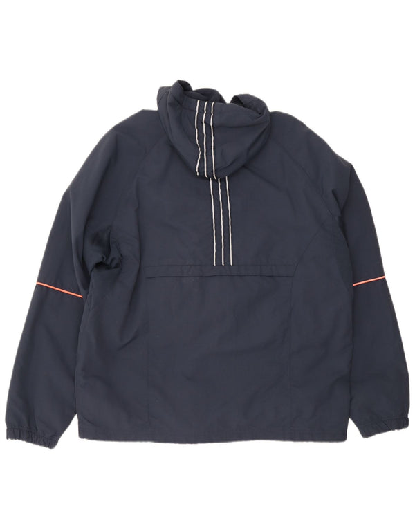 Jachetă Anorak cu glugă Adidas pentru bărbați Marea Britanie 42/44 Poliester mare bleumarin