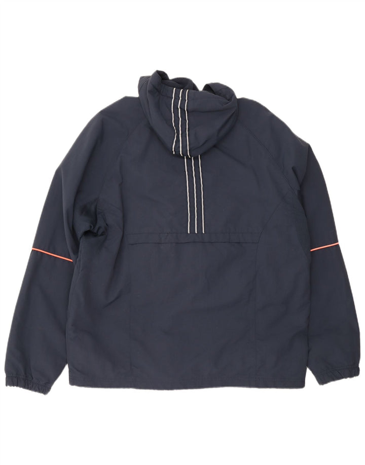 Jachetă Anorak cu glugă Adidas pentru bărbați Marea Britanie 42/44 Poliester mare bleumarin