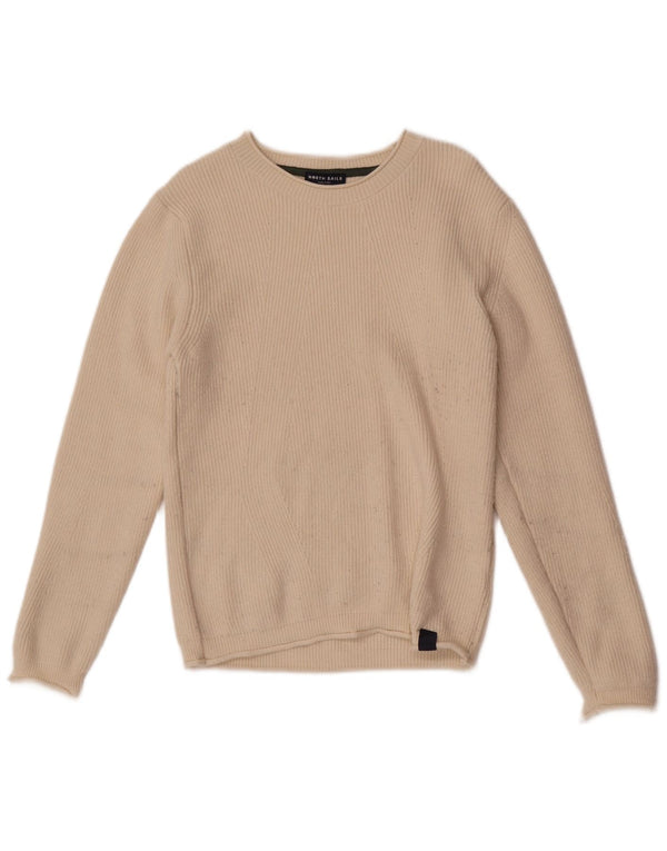 Pulover North Sails pentru femei cu decolteu triplu UK 10 Small Beige Viscose