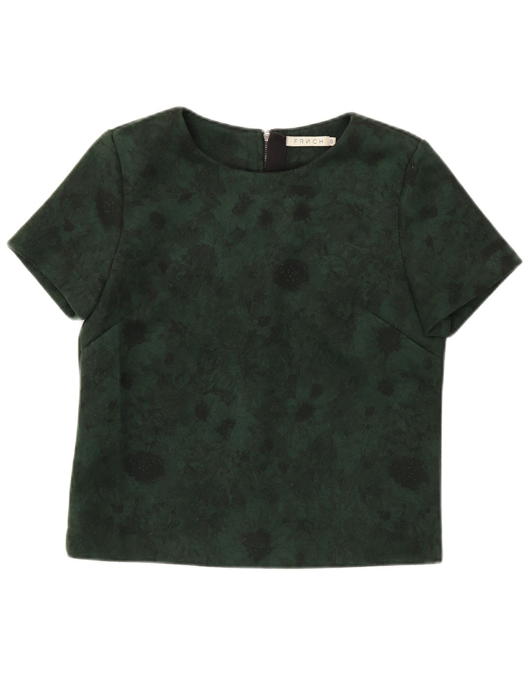 FRNCH Bluză Crop Top Femei UK 16 Poliester Floral Verde Mic
