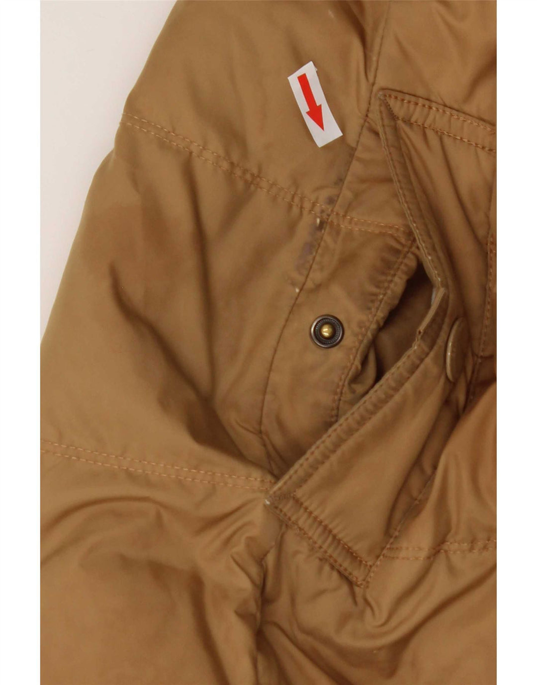 Palton căptușit cu glugă pentru femei Tommy Hilfiger UK 10 Poliester maro mic