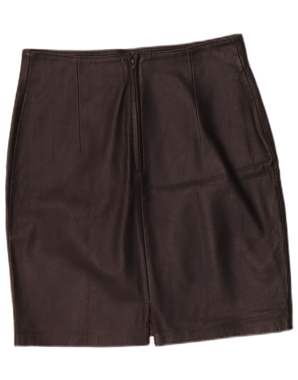 Fusta mini din piele vintage pentru femei IT 40 Small W28 Negru