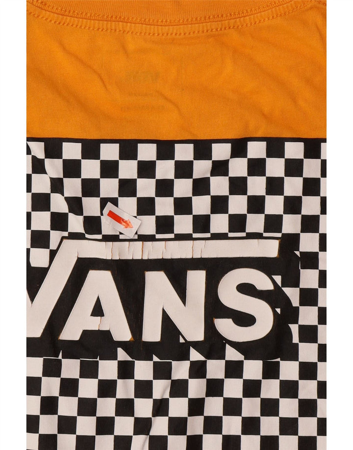 VANS Mens Classic Fit Graphic T-Shirt Top Medium Yellow Cotton
