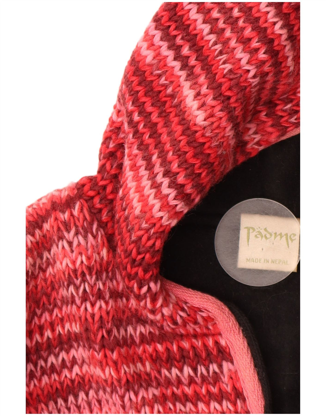 VINTAGE Pulover cardigan cu glugă pentru femei UK 16 Lână mare roșie cu pete