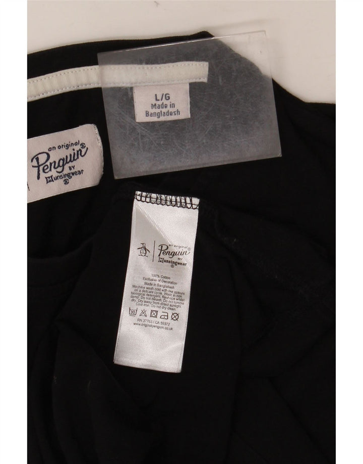 PENGUIN Tricou pentru bărbați Top mare din bumbac negru