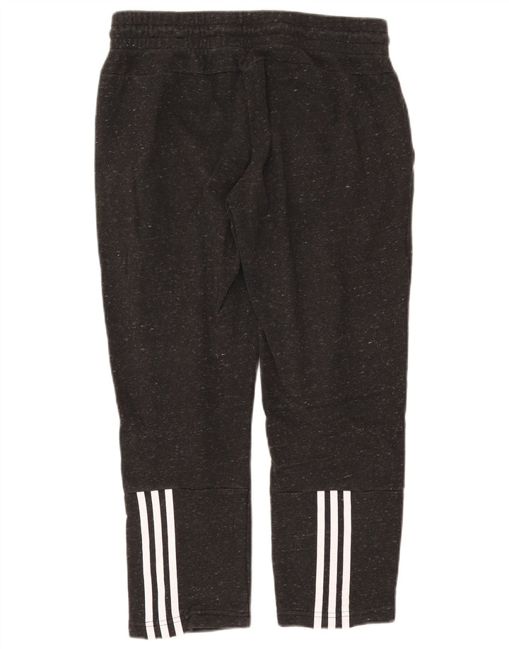 Pantaloni de trening ADIDAS Crop pentru femei Marea Britanie 12/14, bumbac cu pete gri mediu