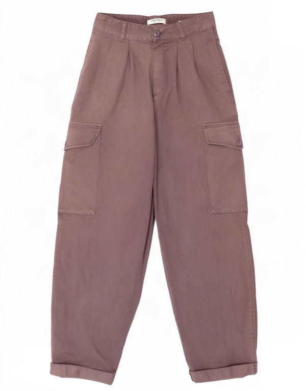 Pantaloni cargo Carhartt cu talie înaltă pentru femei L26 L28 maro bumbac