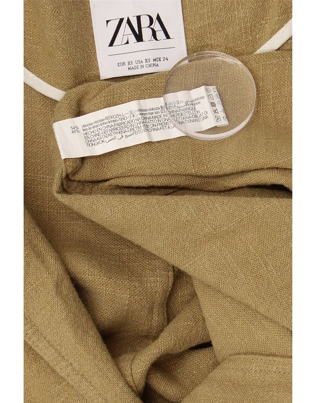 Trench supradimensionat pentru femei Zara UK 6 XS Kaki Viscoza