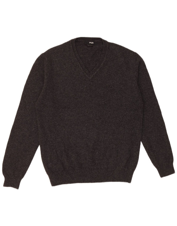 Pulover Fila pentru bărbați cu decolteu în V, XL, lână neagră