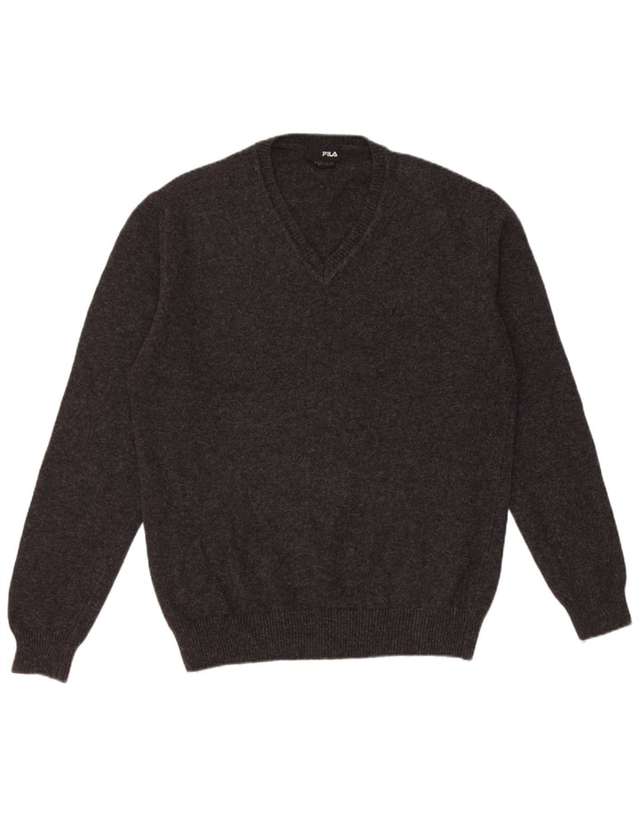 Pulover Fila pentru bărbați cu decolteu în V, XL, lână neagră