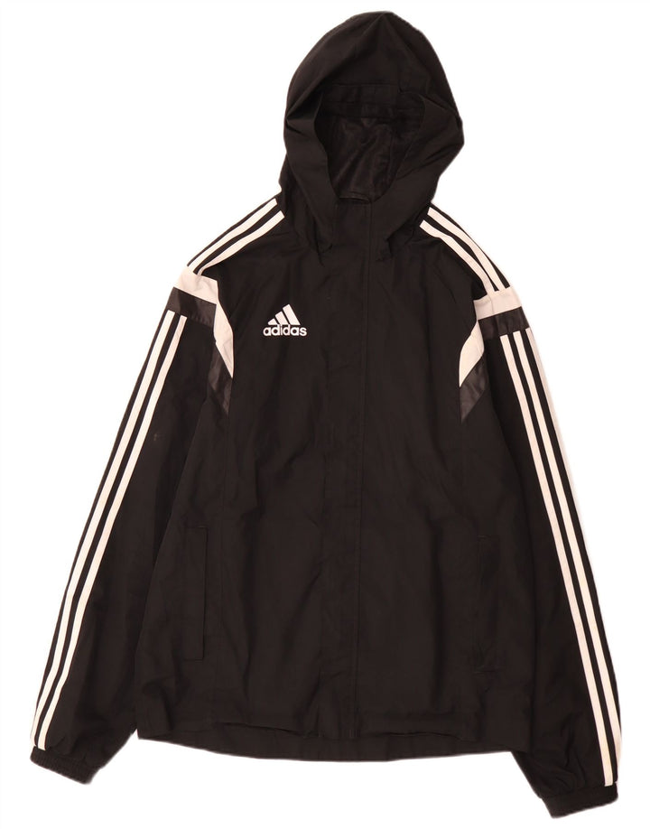 Jachetă de ploaie cu glugă pentru bărbați Adidas UK 36, negru, poliester color block