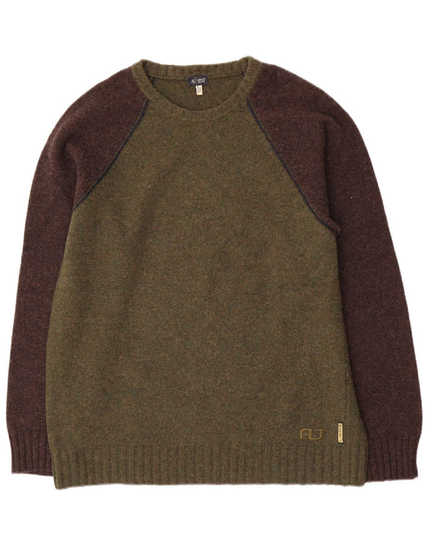 Pulover pentru bărbați Armani Jeans cu gât crew 2XL Kaki Colorblock