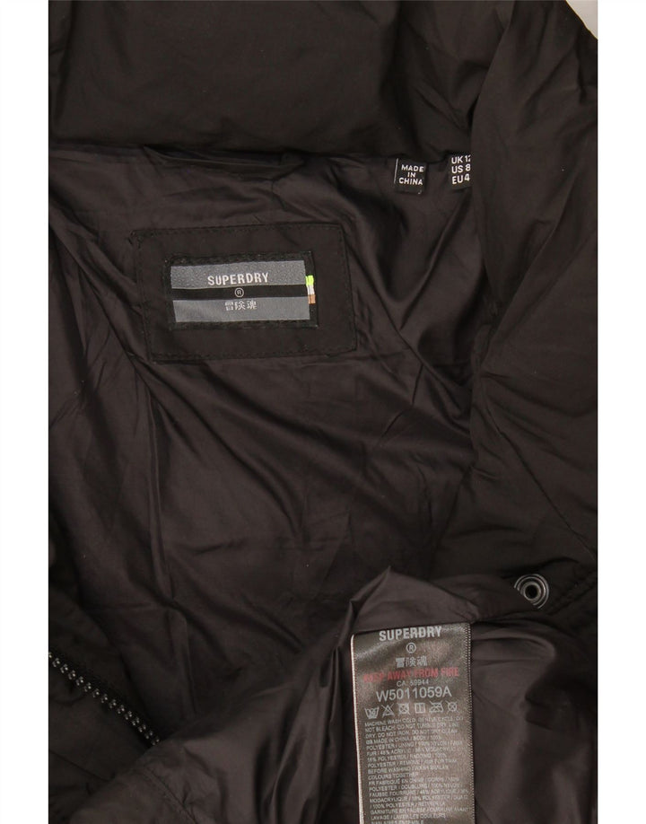 Jachetă căptușită Superdry pentru femei UK 12 Poliester mediu negru