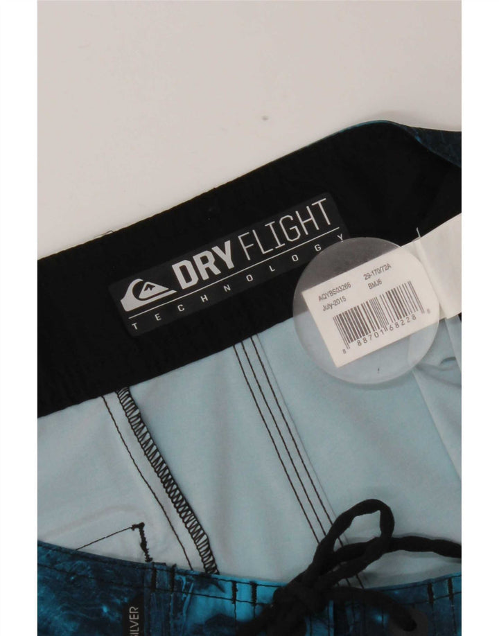 Pantaloni scurți de înot Quiksilver pentru bărbați, poliester geometric, albastru mic