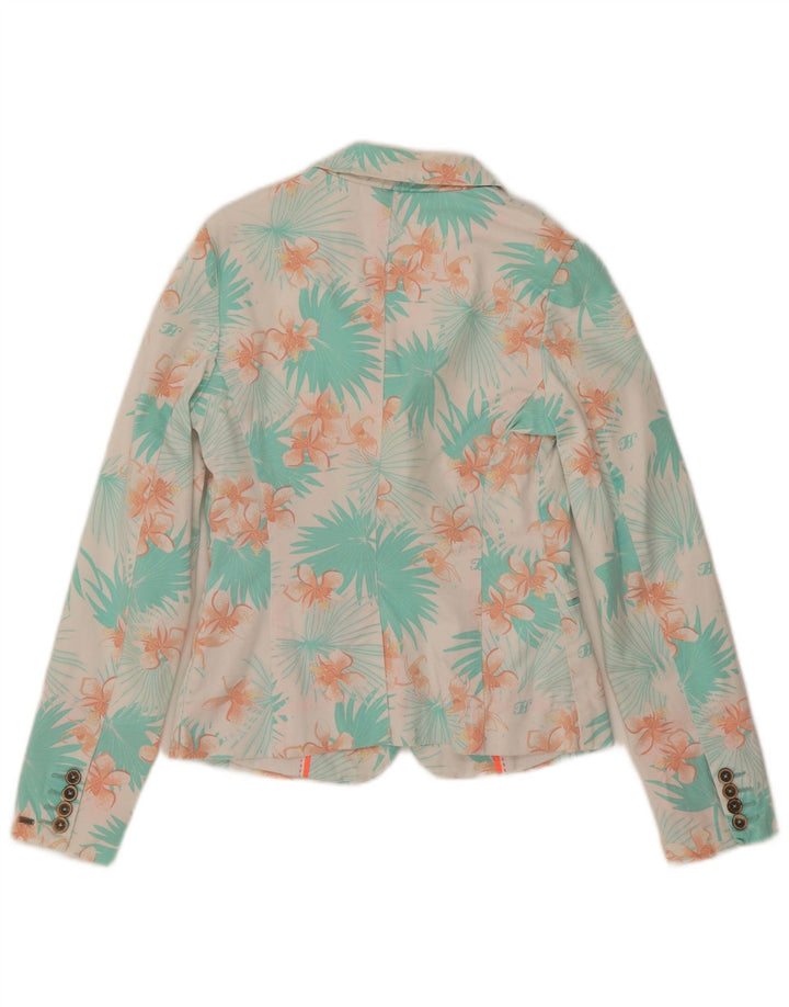 Sacou blazer pentru femei Tommy Hilfiger cu 2 nasturi US 4 mic, albastru, bumbac floral