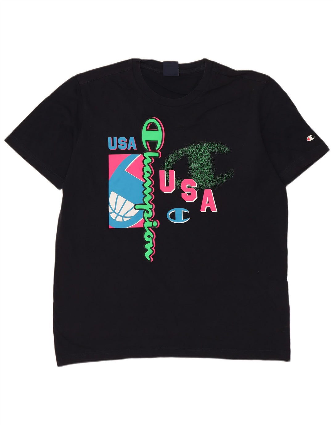 Tricou grafic pentru bărbați Champion Top mediu din bumbac bleumarin