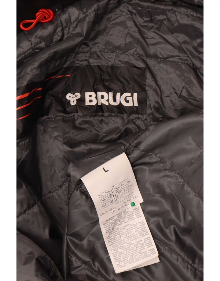 Jachetă căptușită cu glugă pentru bărbați Brugi UK 40, mare, negru, poliester