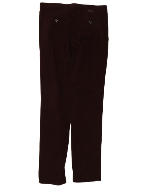 Massimo Dutti Pantaloni chino subțiri pentru bărbați L32 L33 bumbac burgundy