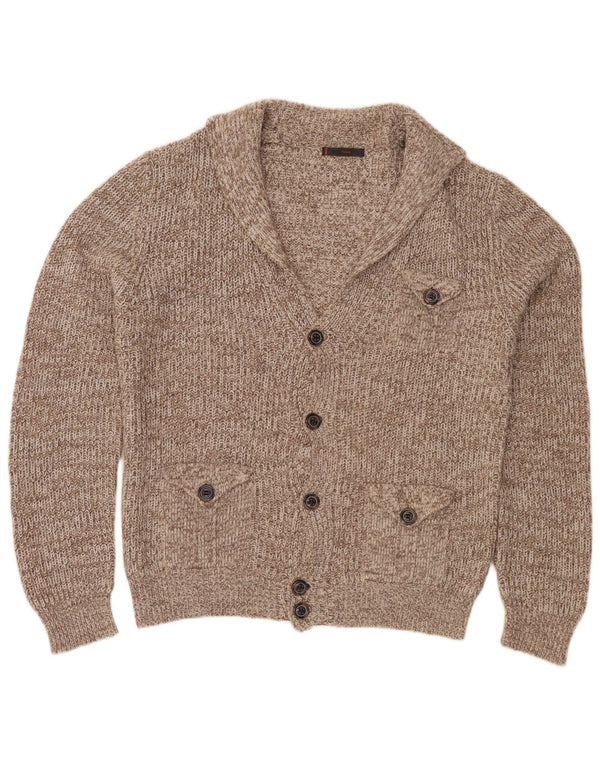 Pulover cardigan pentru bărbați Belmonte 2XL maro cu pete acrilice