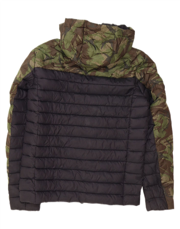 Jachetă căptușită cu glugă Superdry pentru bărbați UK 38 Poliester camuflaj verde mediu