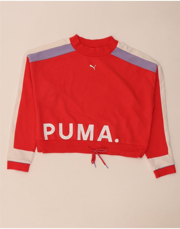 Pulover pentru damă Puma Crop Graphic Pulover UK 10 Small Red Colorblock