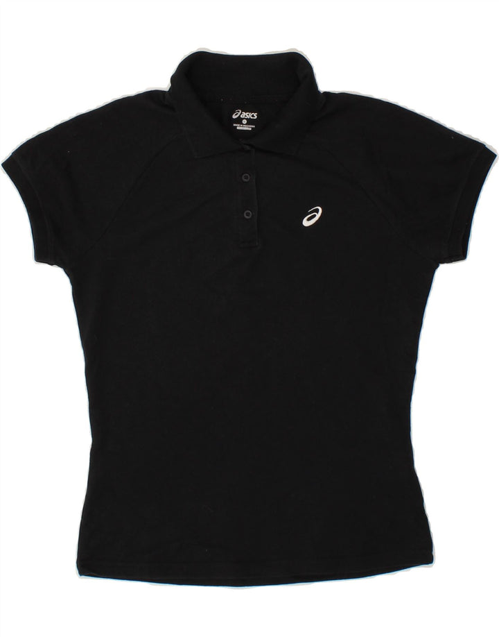 ASICS Womens Polo Shirt UK 12 Medium Black Cotton Vintage Asics and Second-Hand Asics from Messina Hembry 