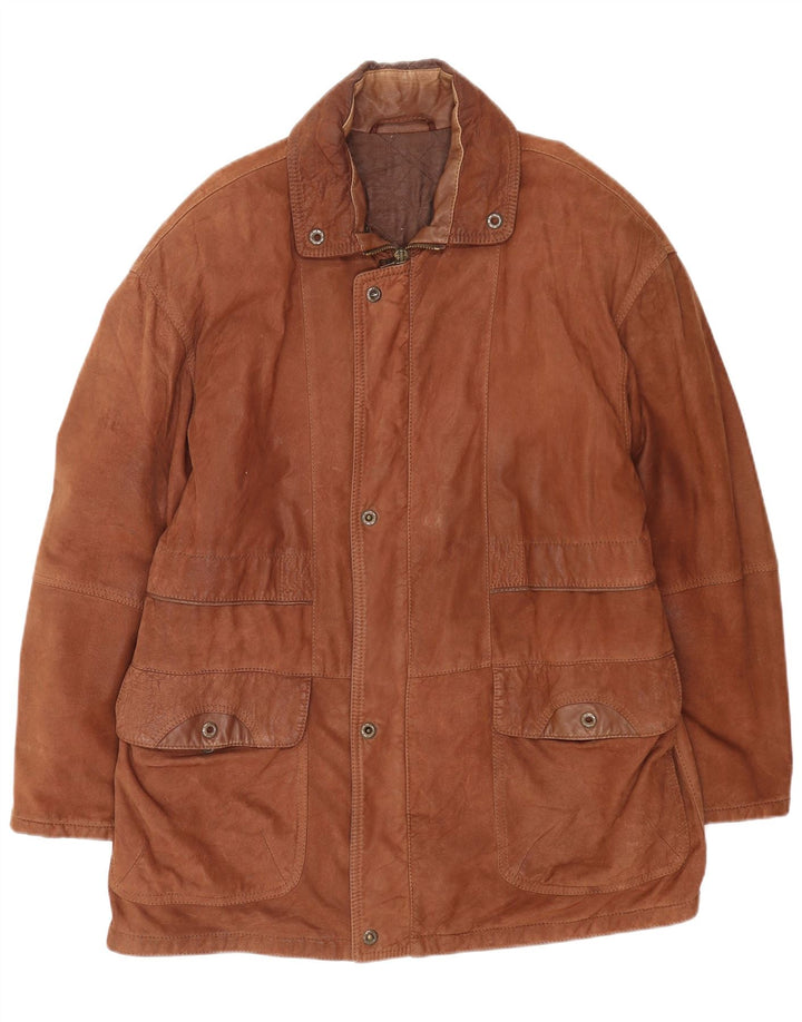 Jachetă din piele vintage pentru bărbați IT 52 XL din piele maro