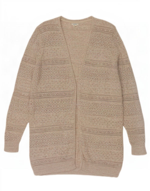Pulover cardigan deschis pentru femei Fat Face cu paragate UK 16, mare, gri pete