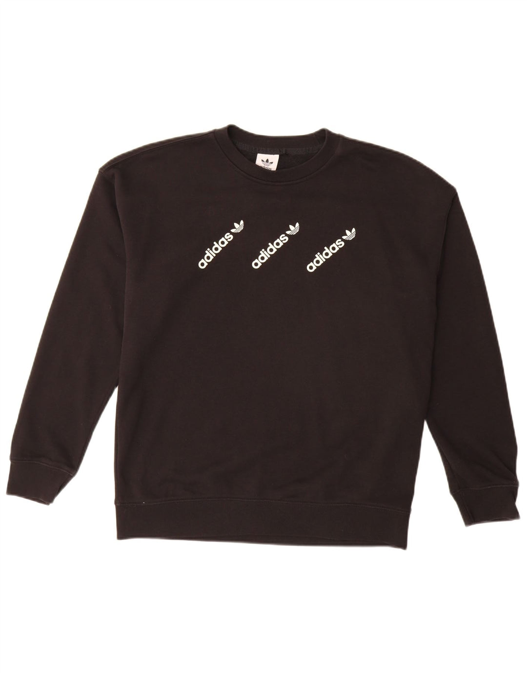 ADIDAS Pulover cu grafic pentru femei UK 14 Bumbac negru mare