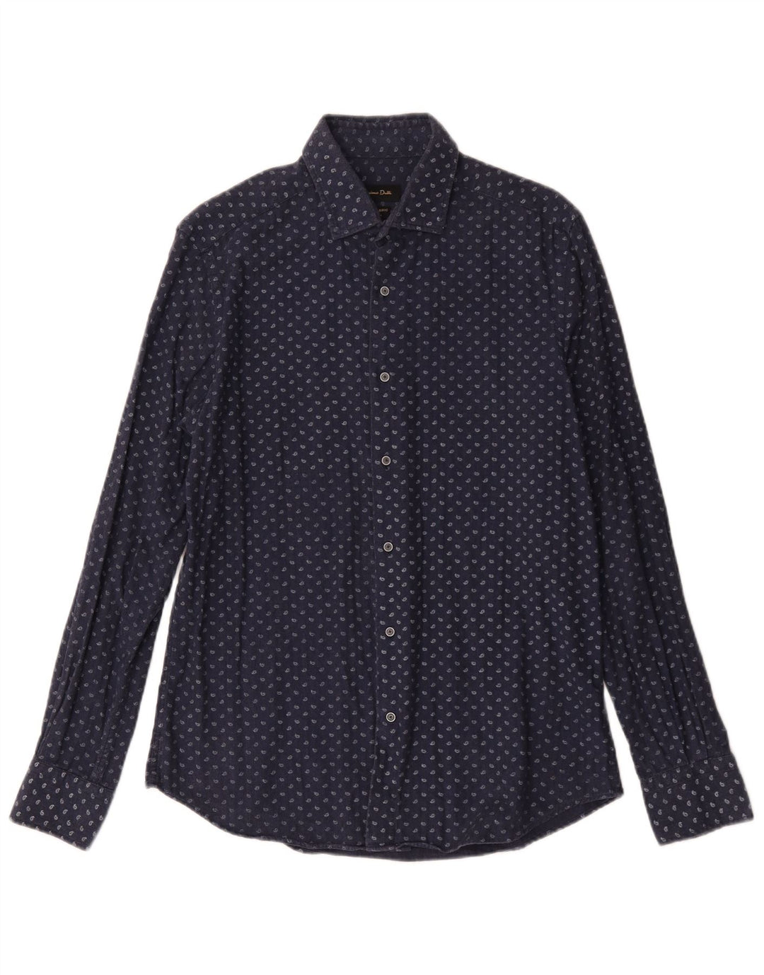 Cămașă Massimo Dutti pentru bărbați, bumbac Paisley, albastru bleumarin mediu