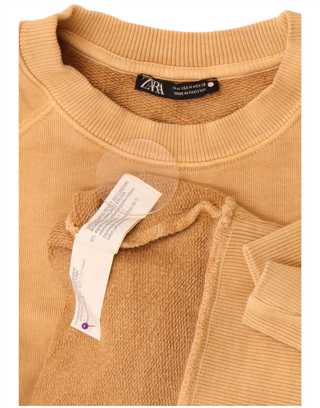 Pulover supradimensionat pentru femei Zara UK 14 Bumbac mediu bej