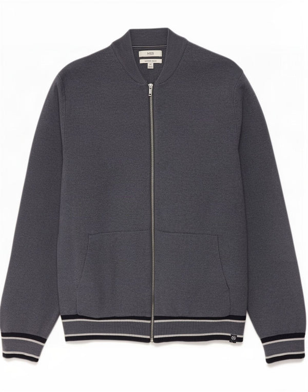 Pulover cardigan pentru bărbați Marks & Spencer, poliester cu dungi albastre 2XL