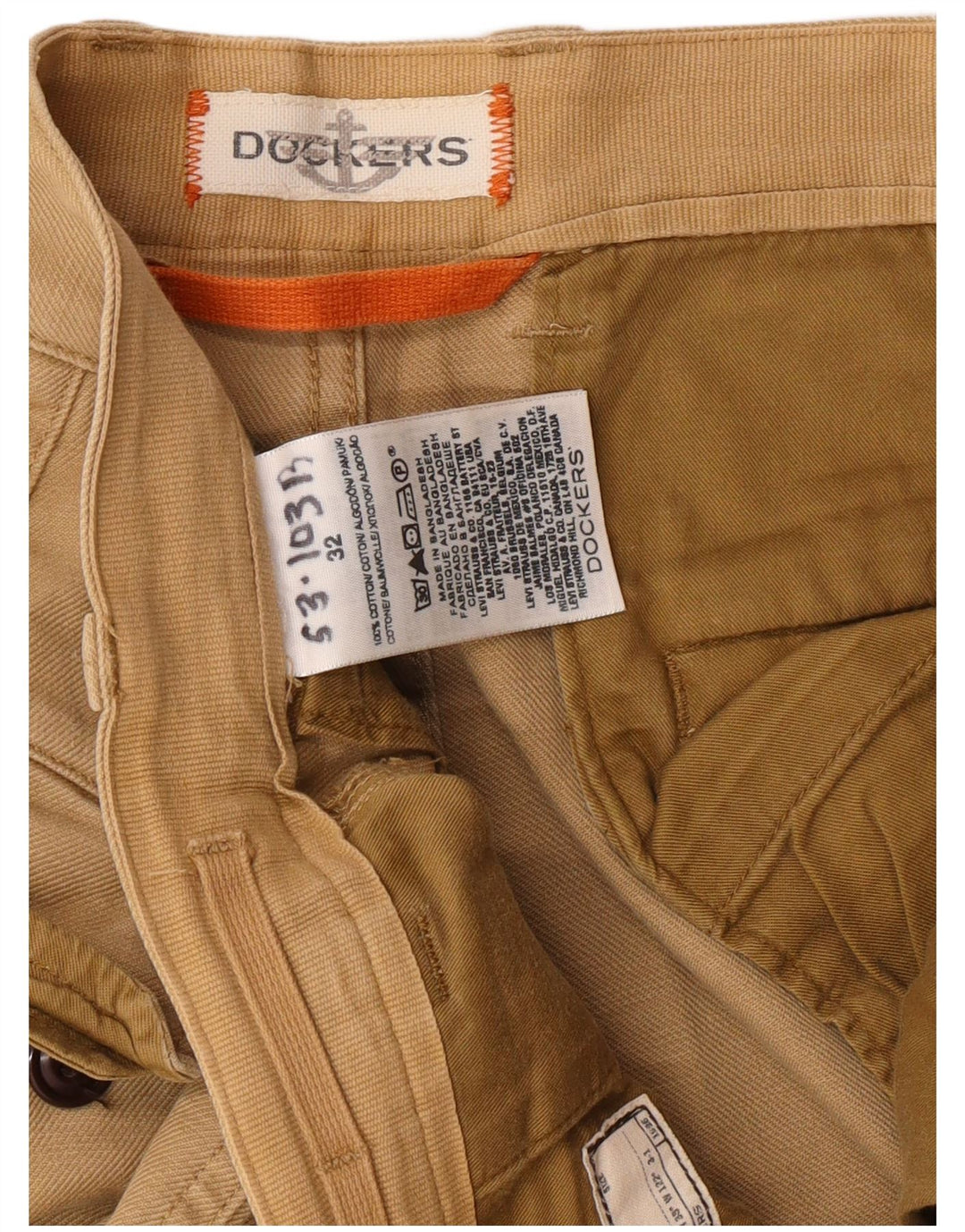 Pantaloni scurti cargo pentru bărbați DOCKERS W32, bumbac mediu bej