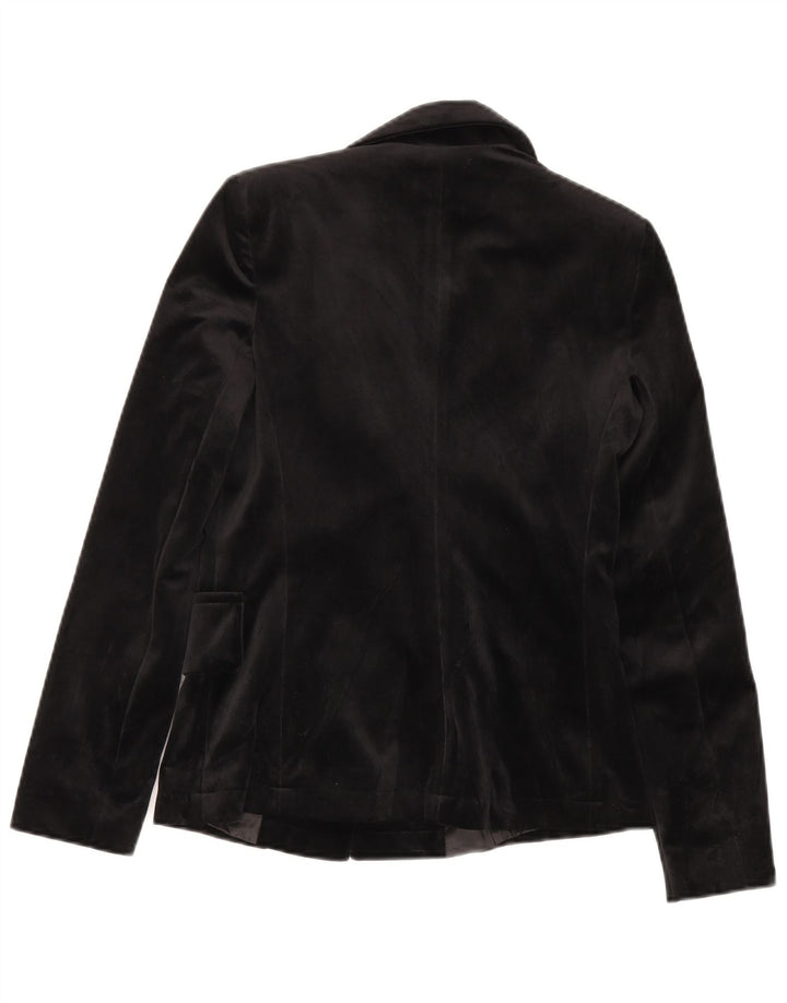 Mood Atelier Jachetă pentru femei din velur cu 2 nasturi, UK 6 XS, poliester negru