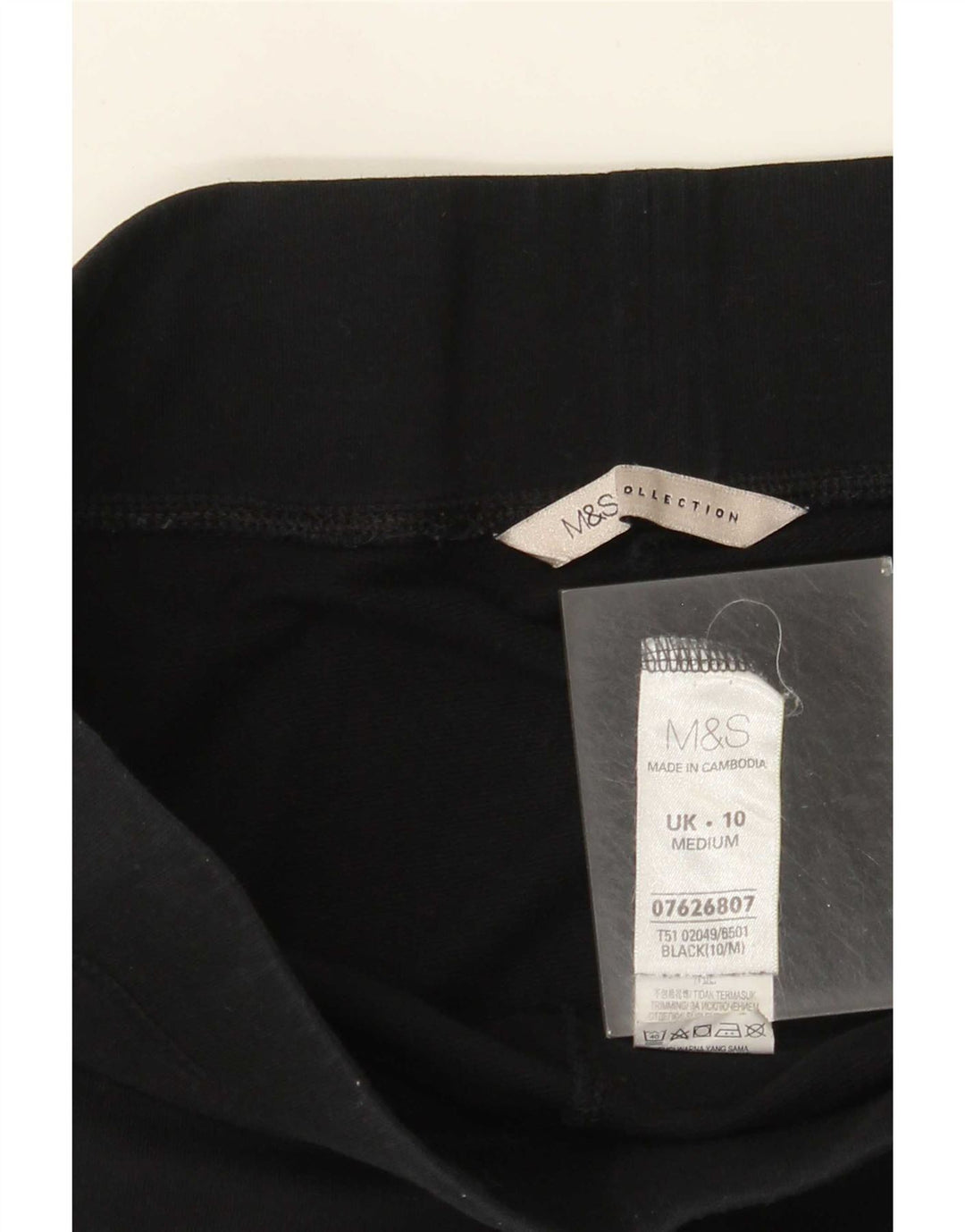 Pantaloni de trening pentru femei Marks & Spencer UK 10 mic bumbac negru