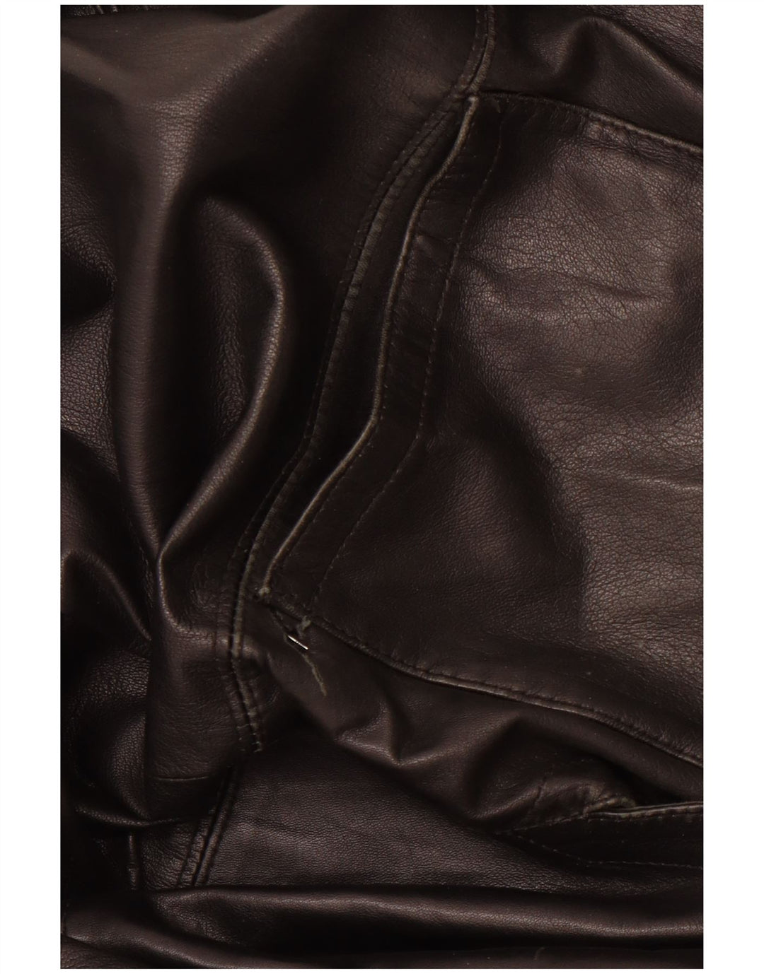 VINTAGE Womens Oversized Leather Jacket UK 10 Small Brown Leather