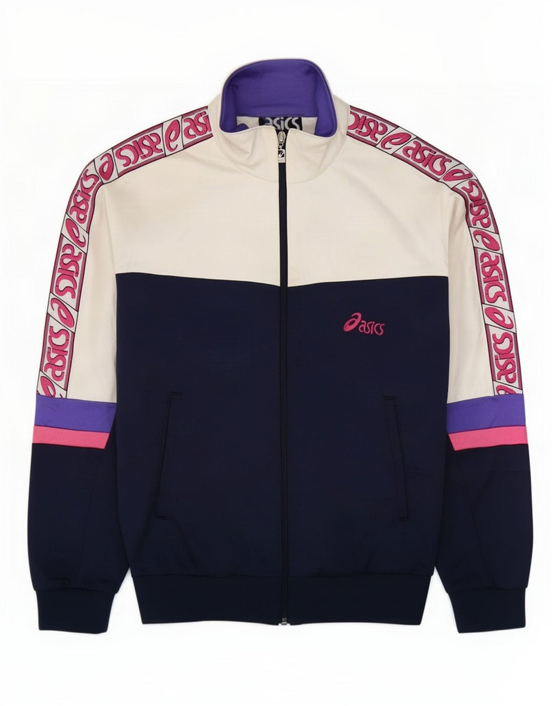 Jachetă de top pentru trening grafic Asics pentru bărbați IT 48 Medium Bleumarin Colorblock