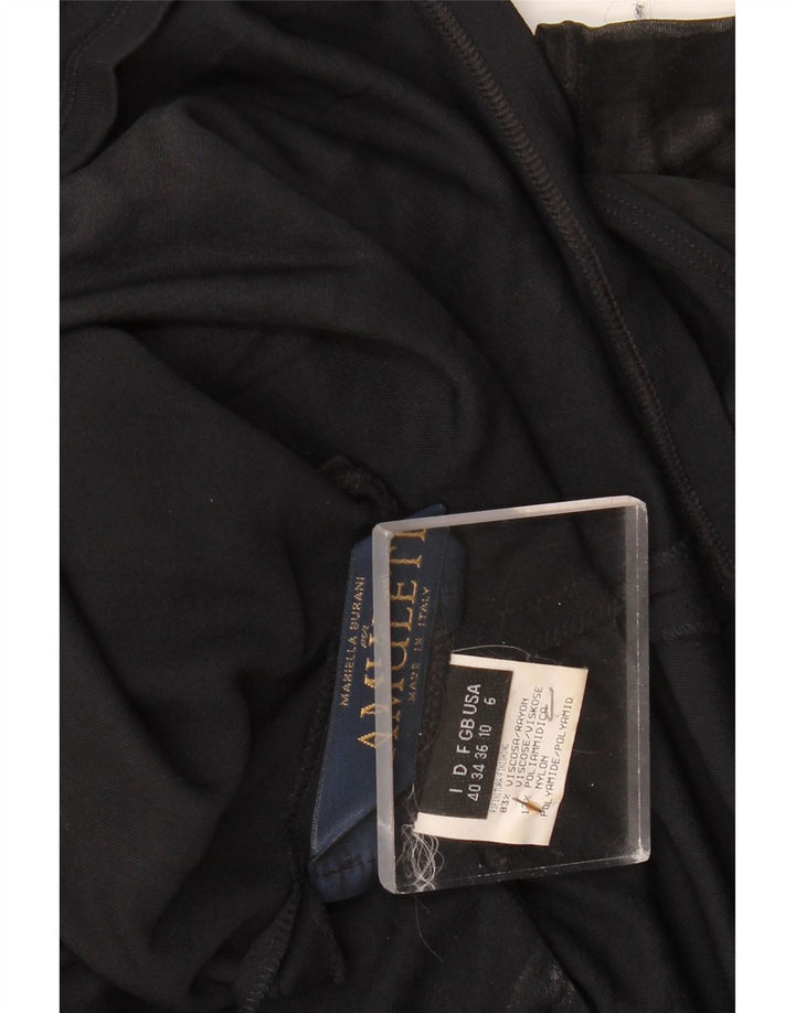 AMULETI Rochie A-Line fără mâneci pentru femei UK 10 Small Black Viscose