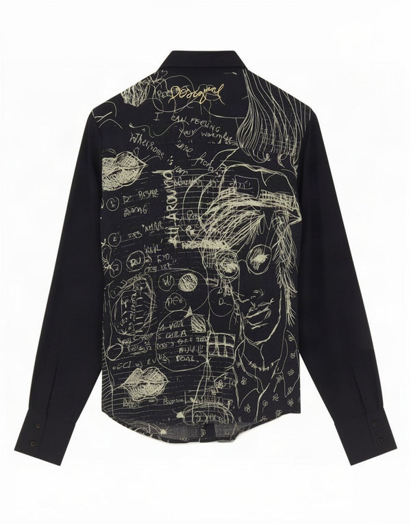 Cămașă grafică Desigual pentru femei UK 12 Medium Bleumarin Viscoză