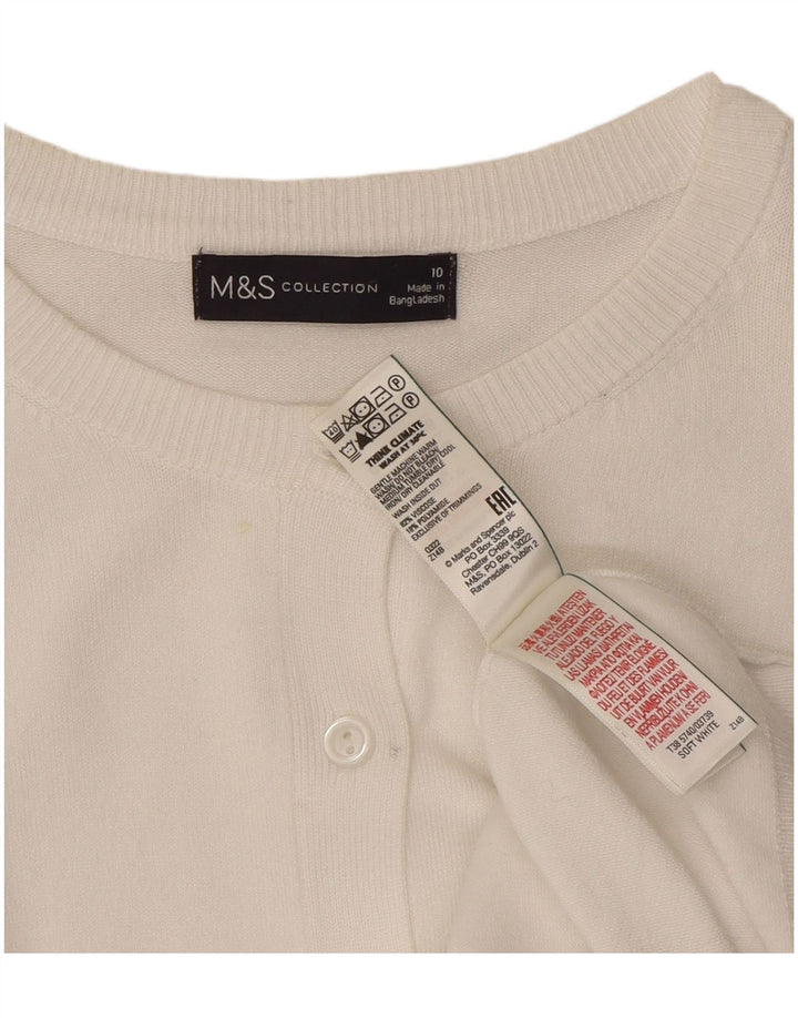 Pulover cardigan pentru femei Marks & Spencer UK 10 Small White Viscose