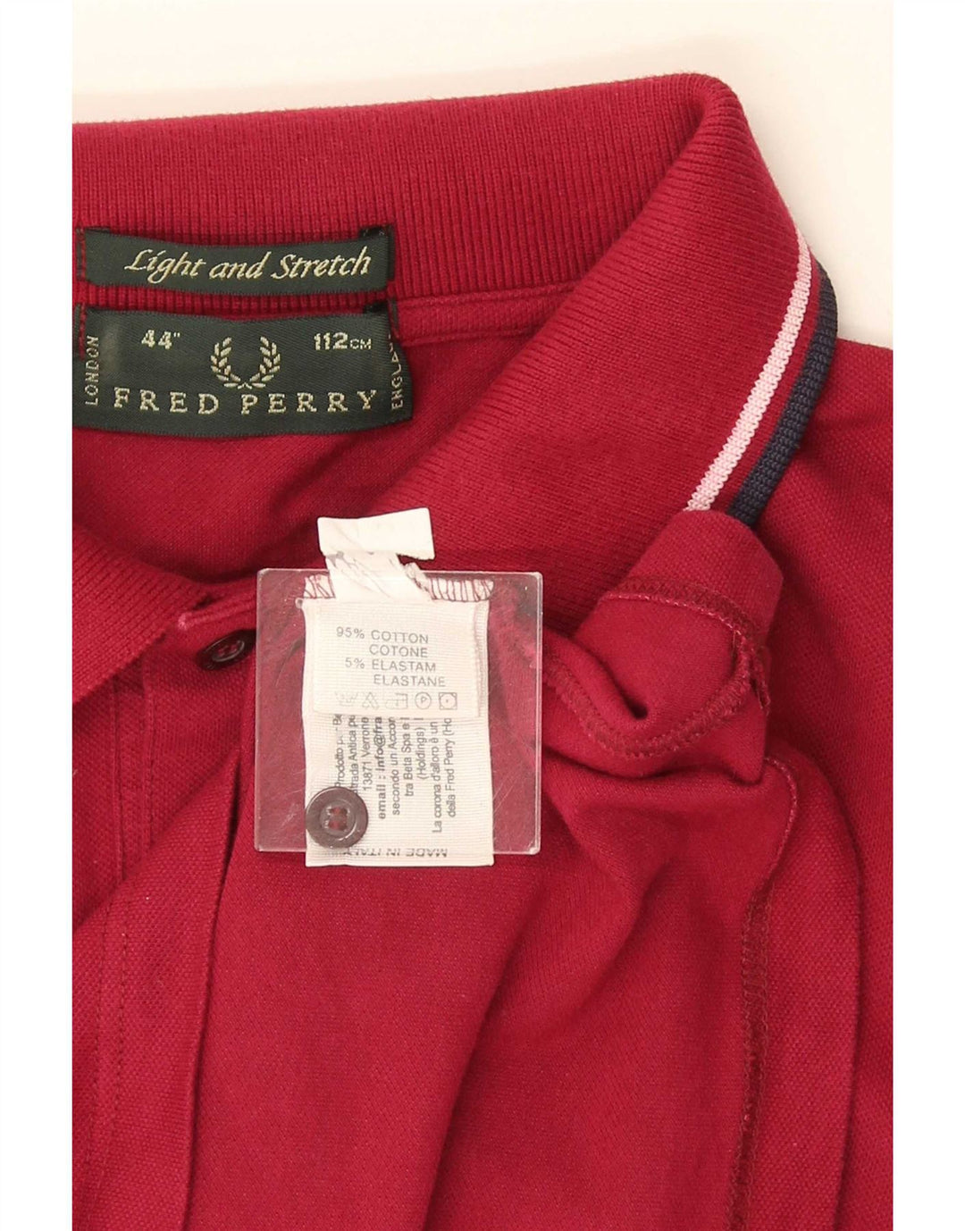 Cămașă polo Fred Perry pentru bărbați, bumbac cu dungi Burgundy mediu