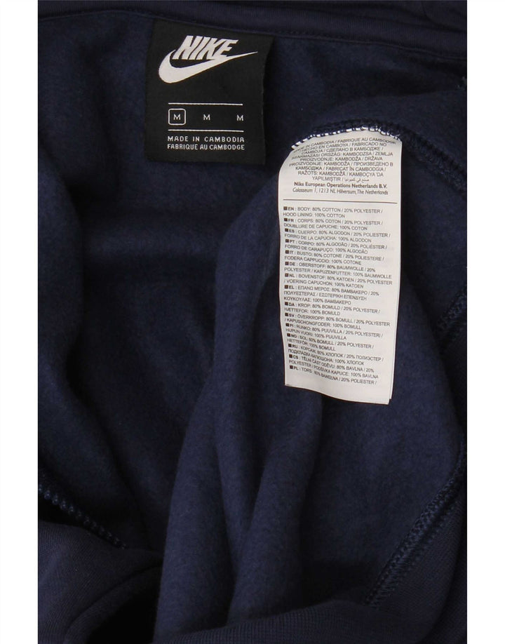 Pulover Nike pentru bărbați, cu fermoar, bumbac, albastru, mediu