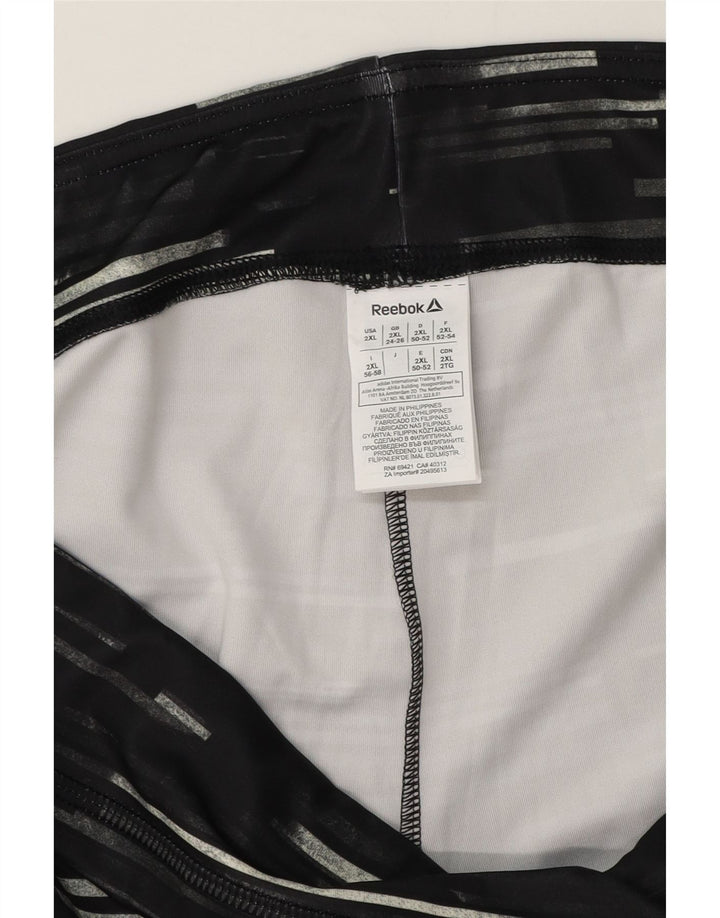 Leggings Capri pentru femei Reebok UK 24/26 2XL poliester cu dungi negre